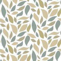 Seamless pattern of colored leaves on a white background. Abstract background for fabric and paper design. Seamless pattern of smooth elements. Natural shades. Foliage abstract printing packaging vector