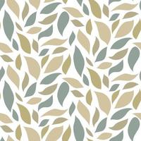 Seamless pattern of colored leaves on a white background. Abstract background for fabric and paper design. Seamless pattern of smooth elements. Natural shades. Foliage abstract printing packaging vector