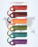 minimalista lista infografía modelo con mundo mapa antecedentes vector