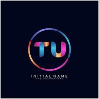 Letter TU colorfull logo premium elegant template vector