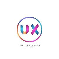 Letter UX colorfull logo premium elegant template vector
