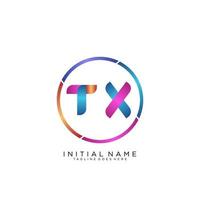 Letter TX colorfull logo premium elegant template vector