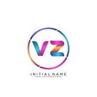 letra vz colorido logo prima elegante modelo vector