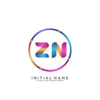 Letter ZN colorfull logo premium elegant template vector