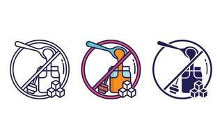 Avoid sugar icon vector