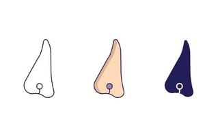 Outline Nose Piercing vector icon