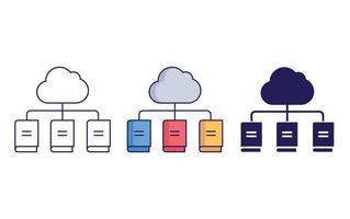 icono de vector de biblioteca de nube