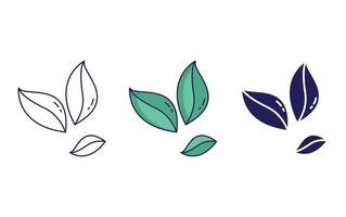 Outline Coco leaves vector icon