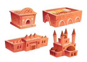 Ancient Egyptian vector building set with palace