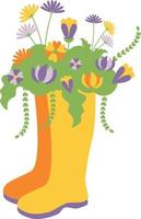 Spring Flowers in Boots Illustration vector