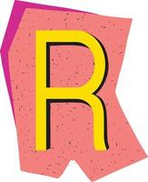 Letter R Magazine Cut-Out Element vector