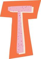 Letter T Magazine Cut-Out Element vector