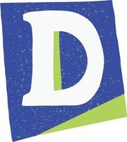 Letter D Magazine Cut-Out Element vector