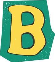 Letter B Magazine Cut-Out Element vector