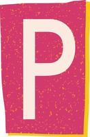 Letter P Magazine Cut-Out Element vector