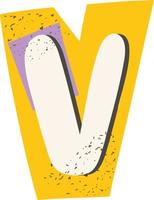 Letter V Magazine Cut-Out Element vector