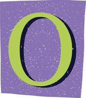 Letter O Magazine Cut-Out Element vector