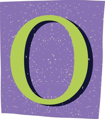 Letter O Magazine Cut-Out Element