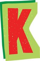 Letter K Magazine Cut-Out Element vector