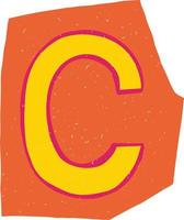 Letter C Magazine Cut-Out Element vector