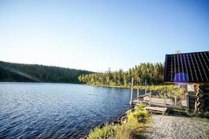 A lake in the mountains photo