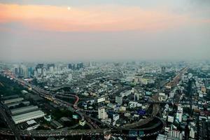 An aerial city view photo