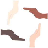 Harmonie Hand halten und Frieden zwischen Rennen png