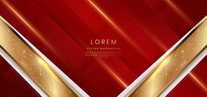 Abstract elegant red background with golden line and lighting effect. Luxury template award design. vector