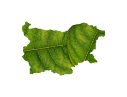 Bulgaria map made of green leaves ecology concept png