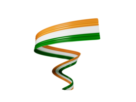 National colors ribbon of India 3d illustration png