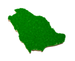 saudi-arabien karte boden land geologie querschnitt mit grünem gras und felsen bodentextur 3d illustration png