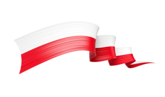 3d Flag Of Poland Country, 3d Wavy Shiny Poland Ribbon Isolated 3d illustration png