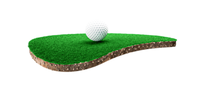 Green grass and Soil on a golf field 3d illustration png