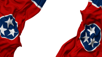 State of Tennessee Flag Cloth Wave Banner in the Corner with Bump and Plain Texture, Isolated, 3D Rendering png