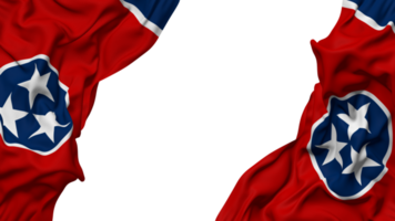 staat van Tennessee vlag kleding Golf banier in de hoek met buil en duidelijk textuur, geïsoleerd, 3d renderen png