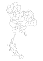 Tailandia mapa con el administración de regiones y provincias mapa png