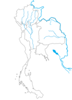 Tailandia mapa con ríos y administración regiones mapa png
