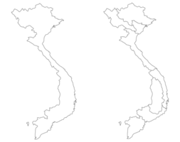 vietnam carte ensemble avec blanc noir contour et administratif six Régions png