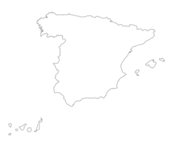 Spanien Karta vit Färg, hög detaljer png