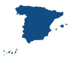 Spanje kaart blauw kleur png