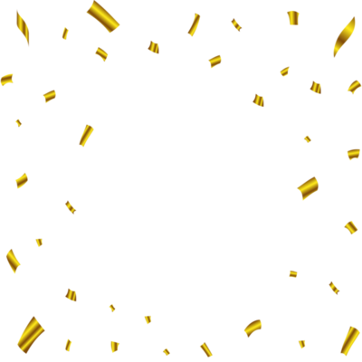 Golden and silver confetti falling isolated on transparent background.  Festival elements PNG. Confetti png for carnival background. Anniversary  celebration. Shiny party tinsel and confetti falling. 23204794 PNG