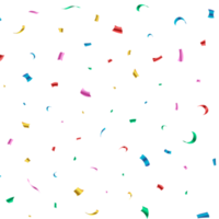 Colorful shiny confetti falling isolated on transparent background. Colorful party tinsel and confetti falling. Confetti PNG for festival background. Carnival elements PNG. Birthday celebration.