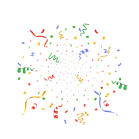 confete png para ocasiões ou festival fundos. simples confete e fita vôo fundo. simples vermelho, verde, dourado, azul confete em uma transparente fundo. celebração evento e Festa.