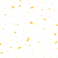 Golden confetti falling on a transparent background. Festival elements PNG. Anniversary and birthday celebration. Shiny tinsel and confetti falling. Simple confetti falling PNG illustration.