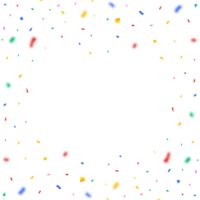 coloré confettis et clinquant explosion Cadre illustration sur une transparent Contexte. carnaval éléments png pour une anniversaire fête Contexte. multicolore confettis et clinquant Cadre png.