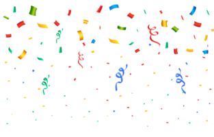 réaliste confettis Contexte png. multicolore fête confettis ruban chute illustration. coloré brillant confettis isolé sur transparent Contexte. Festival élément png. anniversaire fête. png