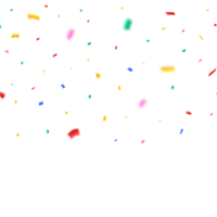 Colorful confetti and tinsel explosion on a transparent background. Multicolor party confetti and foil paper falling background. Festival and birthday celebration frame elements PNG. png