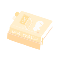 Cute pastel yellow books sticker about bedroom stationary png