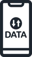 Smartphone icons and data usage messages. png