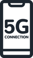 Smartphone icon with 5G technology connection. png